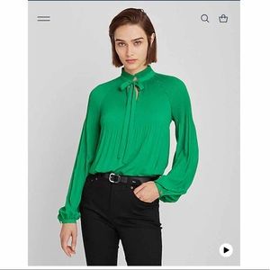 Ralph Lauren Georgette Tie Neck Top